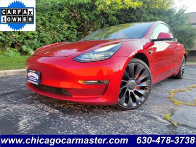 2021 Tesla Model 3 Dual Motor Performance AWD - 1 Owner -  265  Miles on Full Charge - Full-Self Driving Computer - Autopilot - Performance Brakes - Cold Weather Package - 20 " Performance Wheels - NO Accident - Clean Title - Photo 1 - Wood Dale, IL 60191