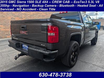 2015 GMC Sierra 1500 SLE 4X4 -- CREW CAB -- EcoTec3 5.3L V8 355hp - Navigation - Backup Camera - Bluetooth - Heated Seat - All Serviced - Clean Title - Photo 2 - Wood Dale, IL 60191