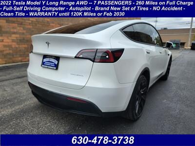 2022 Tesla Model Y Long Range AWD -- 7 PASSENGERS -  260 Miles on Full Charge - Full-Self Driving Computer - Autopilot - NO Accident - Clean Title - WARRANTY until 2030 - Photo 2 - Wood Dale, IL 60191