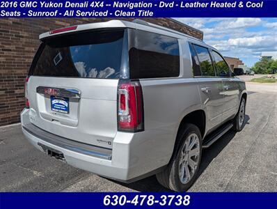 2016 GMC Yukon Denali 4X4 -- Navigation - Dvd - Leather Heated  & Cool Seats - Sunroof - All Serviced - Clean Title - Photo 2 - Wood Dale, IL 60191