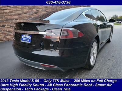 2013 Tesla Model S 85 - Only 77K Miles -- 280 Miles on Full Charge  - Ultra High Fidelity Sound - All Glass Panoramic Roof - Smart Air Suspension - Tech Package - NO Accident - Clean Title - Photo 2 - Wood Dale, IL 60191