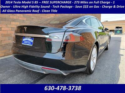 2014 Tesla Model S 85 -- FREE SUPERCHAGE -- 275 Miles on Full Charge  - 1 Owner - Ultra High  Fidelity Sound - Tech Package - Panoramic Roof - Clean Title - Photo 2 - Wood Dale, IL 60191