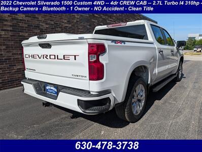 2022 Chevrolet Silverado 1500 Custom 4WD -- 4dr CREW CAB -- 2.7L Turbo I4 310hp  - Backup Camera - Bluetooth - 1 Owner - NO Accident - Clean Title - Photo 2 - Wood Dale, IL 60191