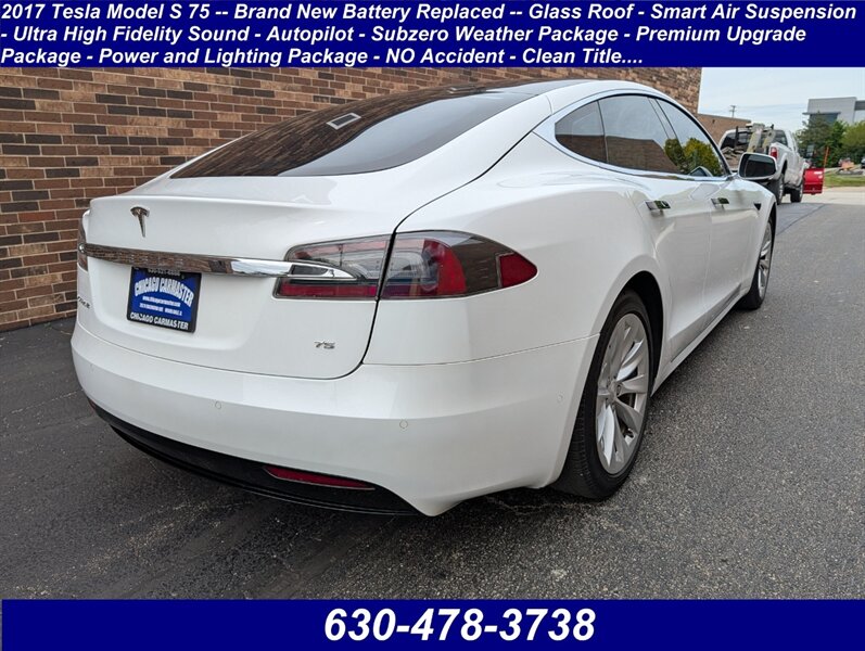 2017 Tesla Model S 75 -- Brand New Battery Replaced -- Glass Roof -  Smart Air Suspension - Ultra High Fidelity Sound - Autopilot - Subzero Weather Package - Premium Upgrade Package - NO Accident - Clean Title