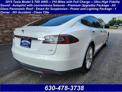 2015 Tesla Model S 70D AWD --  Ultra High Fidelity Sound - Autopilot - Premium Upgrades Package - All Glass Panoramic Roof - Smart Air Suspension - Power and Lighting Package - Clean Title - Photo 2 - Wood Dale, IL 60191
