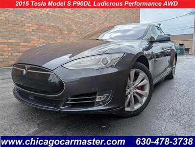 2015 Tesla Model S P90DL Ludicrous Performance AWD - 296 Miles on Full Charge - Auto Pilot - Ultra High Fidelity Sound - Premium Upgrades Package - Smart Air Suspension - Power and Lighting Package - Clean Title - Photo 1 - Wood Dale, IL 60191