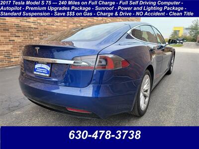 2017 Tesla Model S 75 -- 240 Miles on Full Charge --  Full Self Driving Capability - Autopilot - Premium Upgrades Package - Sunroof - Power and Lighting Package - Standard Suspension - Clean Title - Photo 2 - Wood Dale, IL 60191