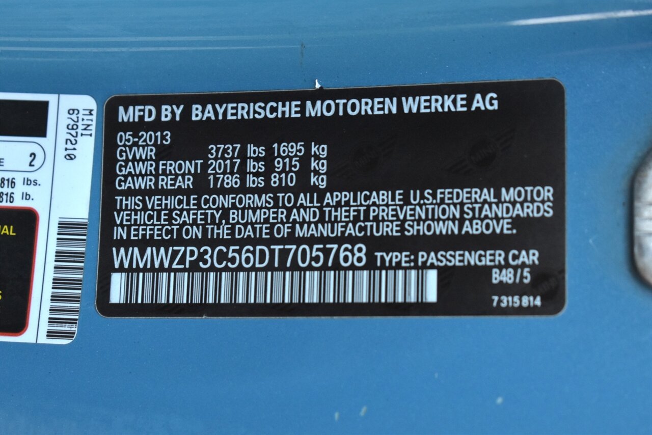 2013 MINI Convertible Cooper S 2dr! Sport-tuned suspension! Drive Mode Select! Cruise Control! Full Leather Seats! Heated front seats! Bluetooth Connectivity! - Photo 33 - Portland, OR 97266