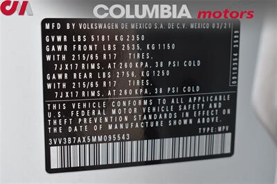 2021 Volkswagen Tiguan SE  4dr SUV! Rear View Camera! Adaptive Cruise Control! Heated Leather Seats! Voice Activated Bluetooth! Digital Multi-Function Driver Display! - Photo 33 - Portland, OR 97266