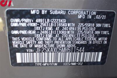 2021 Subaru Forester Touring  AWD 4dr Crossover**BY APPOINTMENT ONLY**EyeSight Assist! X-Mode! SI-Drive! Blind Spot Monitor! Back-Up Cam! GPS Nav! Heated Leather Seats! Power Liftgate! Roof Rack! - Photo 31 - Portland, OR 97266