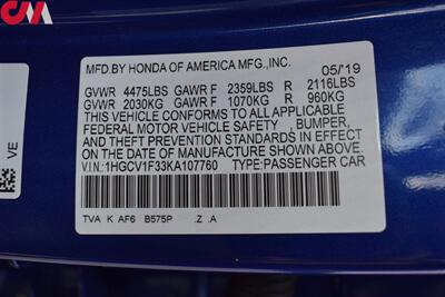 2019 Honda Accord Sport  4dr Sedan (1.5T I4 CVT)! Back Up Camera! Lane Assist! Collision Mitigation! Driver Monitoring Alert! Econ & Sport Modes! Bluetooth/USB! All Weather Mats! - Photo 30 - Portland, OR 97266