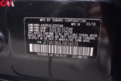 2018 Subaru WRX Premium  AWD 4dr Sedan 6-Speed Manual**BY APPOINTMENT ONLY**RECARO Heated Seats! Back Up Camera! Bluetooth! Trunk Rear Cargo Access! Low-Profile Spoiler! - Photo 27 - Portland, OR 97266