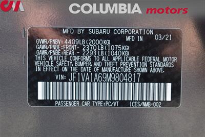 2021 Subaru WRX  AWD 4dr Sedan! 6-Speed Manual! Back-Up Camera! Android Auto! Apple CarPlay! Traction Control! Cruise Control! Low Profile Spoiler! - Photo 30 - Portland, OR 97266