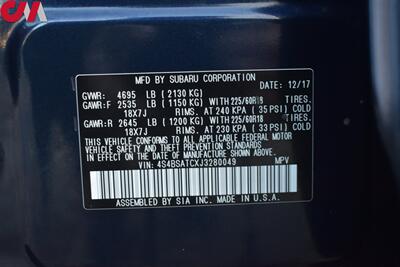 2018 Subaru Outback 2.5i Touring  AWD 4dr Wagon! EyeSight Assist! X-Mode! Back-Up Cam! Adaptive Cruise Control! GPS Nav! Apple CarPlay! Android Auto! Full Heated Leather Seats! Sunroof! All Weather Mats! Power Liftgate! - Photo 38 - Portland, OR 97266