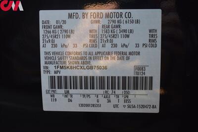 2020 Ford Explorer Platinum AWD 4dr SUV3rd Row Seats! Aerial View Camera System! Blind Spot Monitor! Evasion Assist! 7-Selectable Drive Modes! Heated & Ventilated Leather Seats! Pano-Sunroof! Tow-Pkg! - Photo 31 - Portland, OR 97266