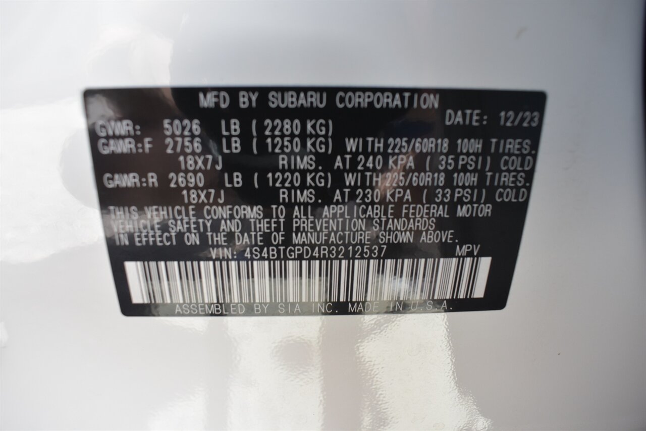 2024 Subaru Outback Touring XT AWD 4dr Crossover**BY APPOINTMENT ONLY** X-Mode! EyeSight Assist Tech! Blind Spot Monitor! Back/Front Camera! Navigation! Apple CarPlay! Android Auto! Full Heated Leather Seats! Sunroof! - Photo 36 - Portland, OR 97266