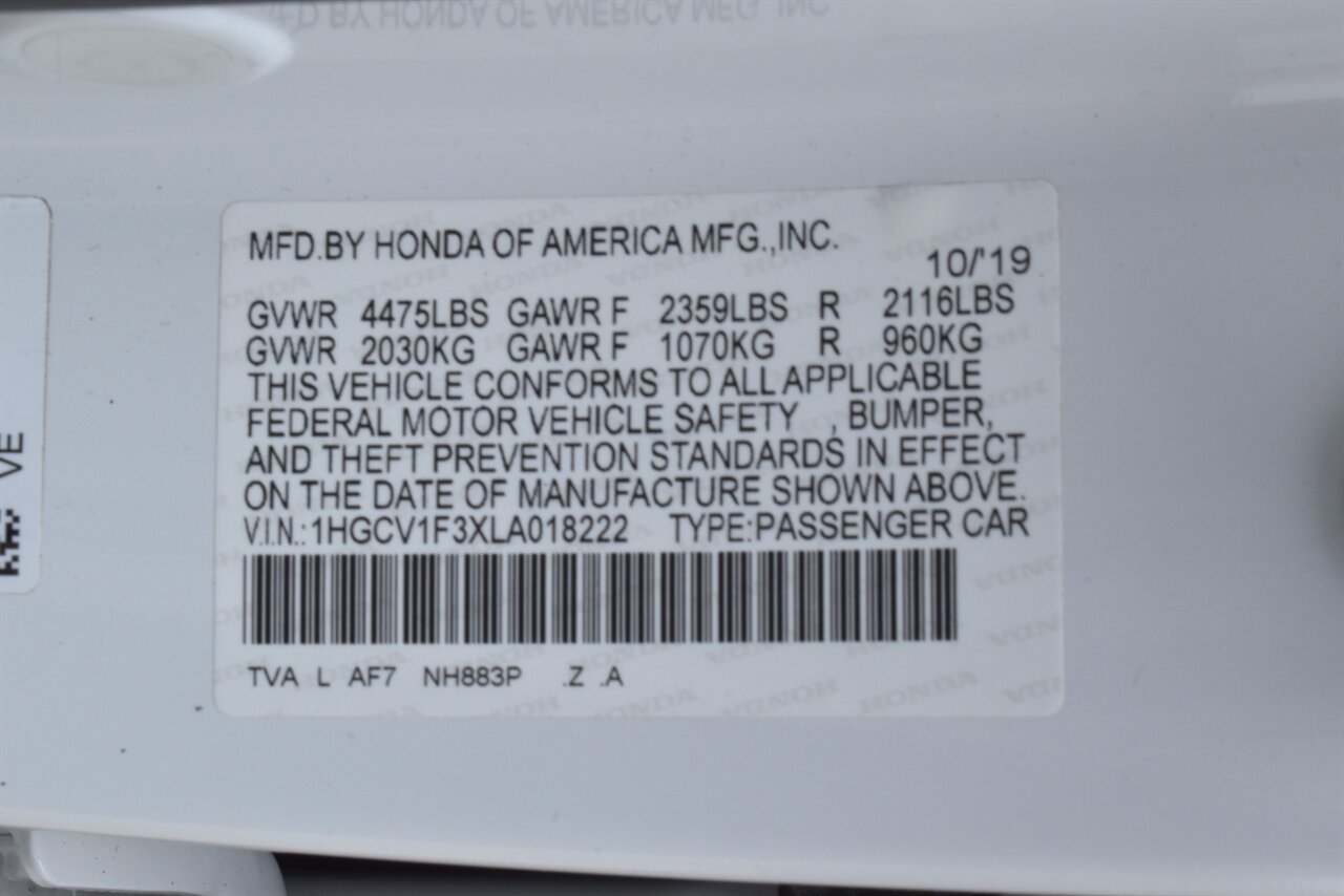 2020 Honda Accord Sport 4dr Sedan 1.5T CVT! Back-Up Camera! Lane Keeping Assist! Collision Mitigation! ECON Mode! Bluetooth! Driver Monitoring Alert! - Photo 32 - Portland, OR 97266
