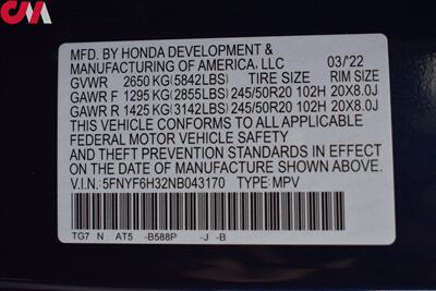 2022 Honda Pilot Sport  AWD 4dr SUV! 3rd-Row Seating! Back Up Camera! Lane Assist! Blind Spot Monitor! Apple CarPlay! Android Auto! Econ Mode! Heated Seats! Adaptive Cruise Control! - Photo 31 - Portland, OR 97266