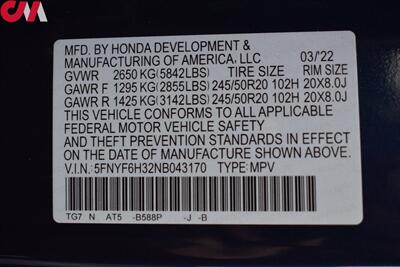 2022 Honda Pilot Sport AWD 4dr SUV! 3rd-Row Seating! Back Up Camera! Lane Assist! Blind Spot Monitor! Apple CarPlay! Android Auto! Econ Mode! Heated Seats! Adaptive Cruise Control! - Photo 31 - Portland, OR 97266