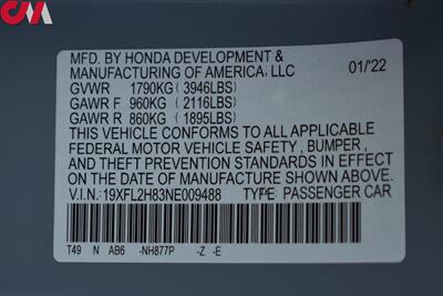 2022 Honda Civic Sport  4dr Hatchback CVT! Back Up Camera! Collision Mitigation Sensors! Adaptive Cruise Control! Driver Monitoring-Alert! Bluetooth! Sport & Econ Drive Modes! - Photo 28 - Portland, OR 97266