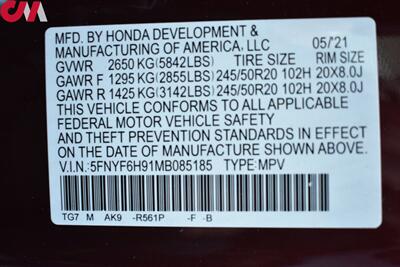 2021 Honda Pilot Touring  AWD 4dr SUV **BY APPOINTMENT ONLY** Back-Up Cam! Blu-ray™ Rear Entertainment System!  Power Tailgate! Roof Rails! Leather Heated Front & 2nd-Row! Navi! - Photo 41 - Portland, OR 97266