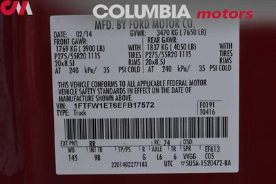 2014 Ford F-150 Platinum 4x4 4dr SuperCrew Styleside 5.5 ft. SB Back Up Camera! Bluetooth! Tow Package! Heated & Ventilated Leather Seats! Sunroof! Sony Sound! - Photo 30 - Portland, OR 97266