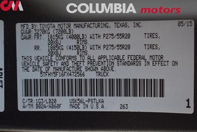 2015 Toyota Tundra Limited 4x4 4dr CrewMax Cab Pickup SB! New tires! Blind Spot Monitor! Back-Up Camera! Parking Sensors! Tow Mode! GPS Navigation! Bluetooth! 4H & 4L! Heated Leather Seats! - Photo 34 - Portland, OR 97266