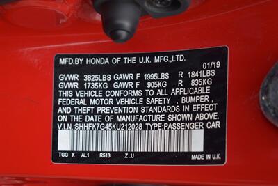 2019 Honda Civic Sport  4dr Hatchback! 6-Speed Manual! 29 City MPG! 38 Hwy MPG! Econ Drive Mode! Back Up Camera! Lane Assist! Collision Mitigation! Bluetooth Connectivity!  High-Rise Rear Wing! - Photo 30 - Portland, OR 97266