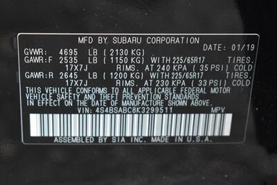 2019 Subaru Outback 2.5i  AWD 4dr Crossover**BY APPOINTMENT ONLY** X-Mode! EyeSight Assist! Back Up Camera! Apple CarPlay! Android Auto! Roof Rails! - Photo 30 - Portland, OR 97266