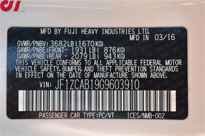 2016 Subaru BRZ Premium  2dr Coupe 6 Speed Manual! Sport-Tuned Suspension! Sport Mode! Back Up Camera! Bluetooth! Low Profile Spoiler! - Photo 27 - Portland, OR 97266