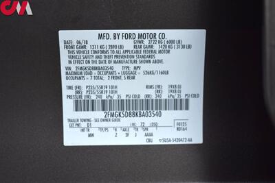 2019 Ford Flex Limited  4dr Crossover! Rear View Camera! GPS Navigation! Voice Activated Bluetooth! Cruise Control! Heated & Memory Leather Seats! Rear Climate Control! Power Liftgate! - Photo 33 - Portland, OR 97266