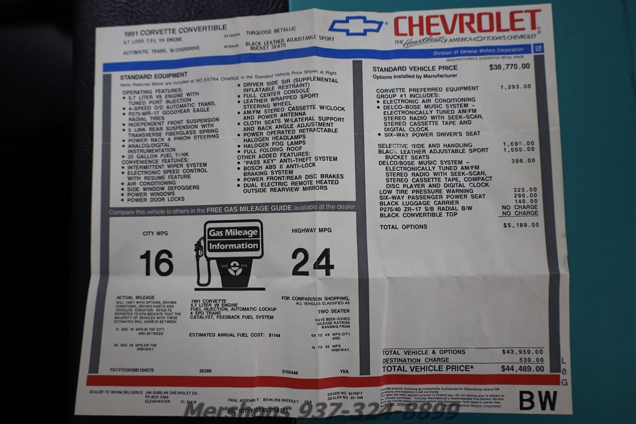 1991 Chevrolet Corvette   - Photo 20 - Springfield, OH 45503