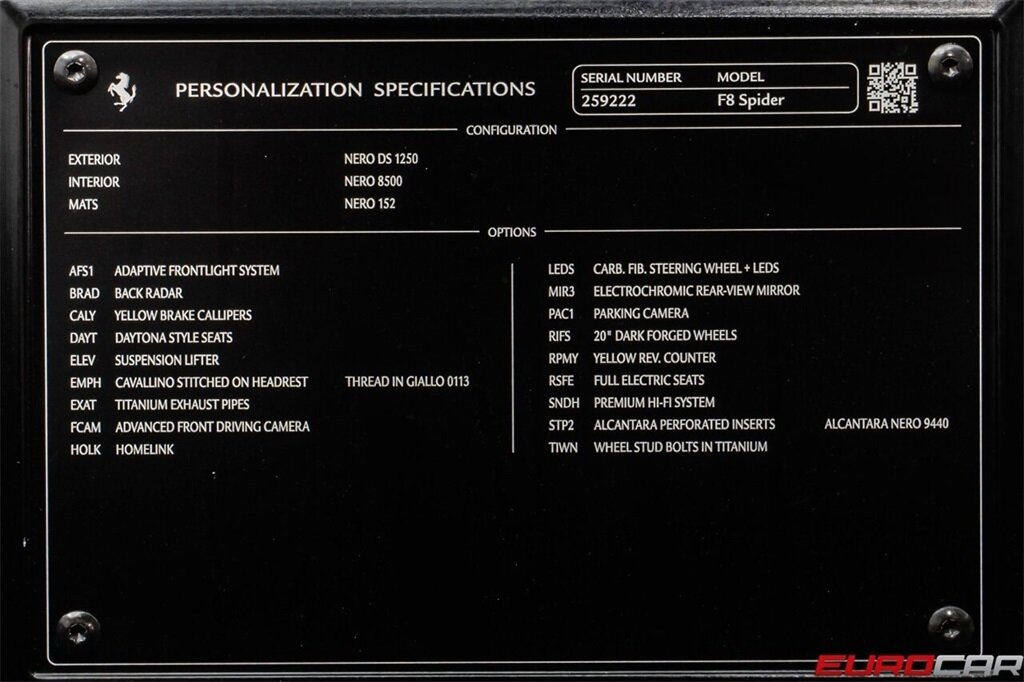 2021 Ferrari F8 Spider  *SUSPENSION LIFTER * FULL ELECTRIC SEATS * CARBON STEERING WHEEL* - Photo 13 - Costa Mesa, CA 92626