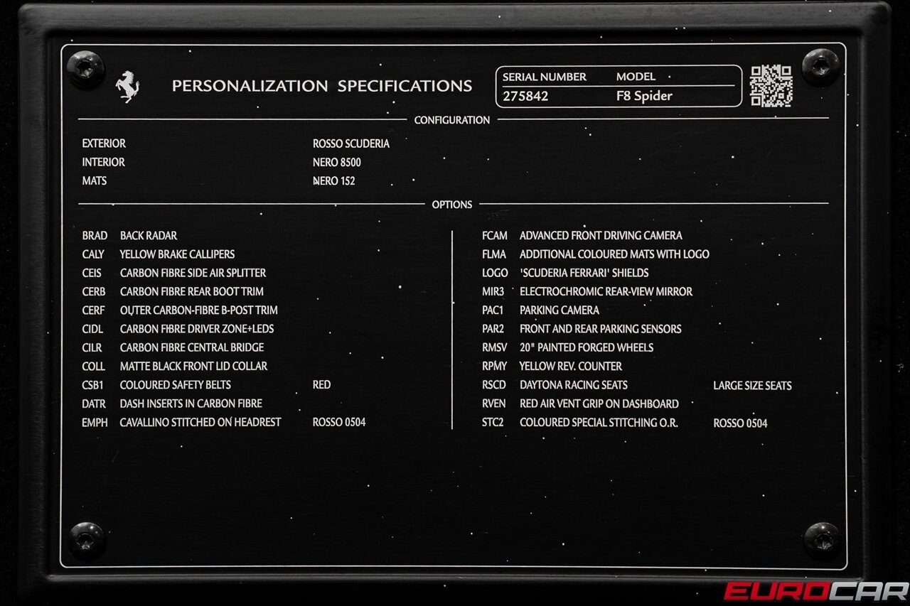 2022 Ferrari F8 Spider  *CARBON FIBER LED STEERING WHEEL * DAYTONA RACING SEATS* - Photo 13 - Costa Mesa, CA 92626