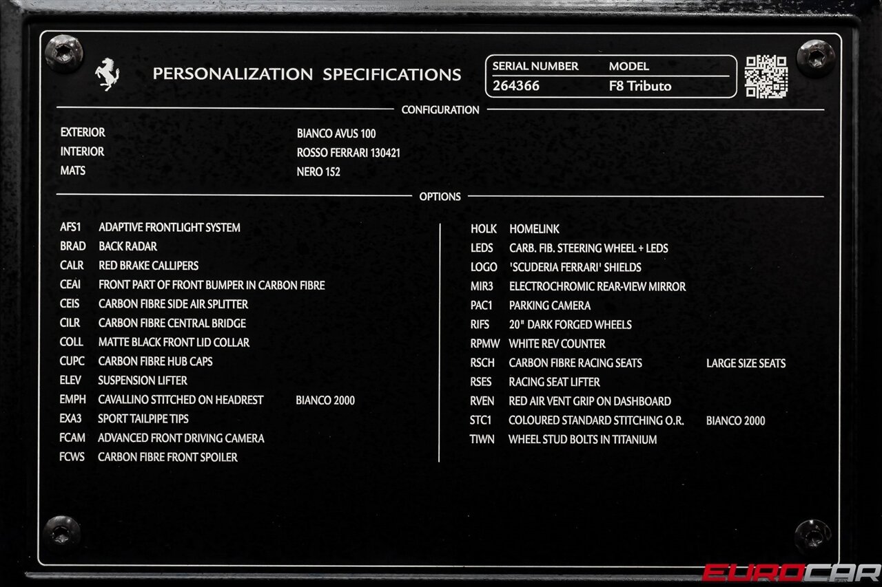 2021 Ferrari F8 Tributo Base *HUGE CARBON OPTIONS * SUSPENSION LIFTER*   - Photo 26 - Costa Mesa, CA 92626