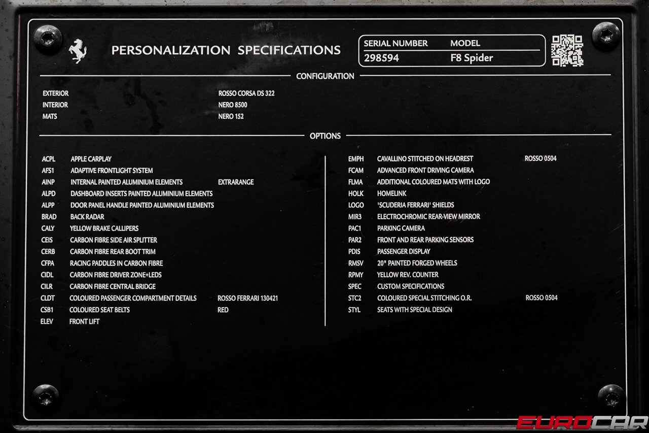 2023 Ferrari F8 Spider *PASSENGER DISPLAY * SUSPENSION LIFTER*   - Photo 13 - Costa Mesa, CA 92626