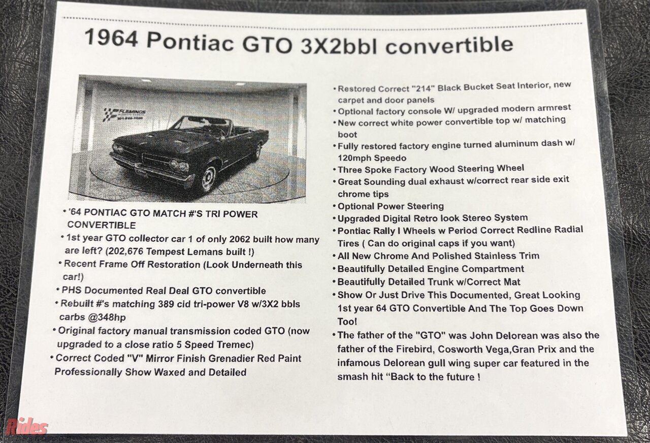 1964 Pontiac GTO Convertible   - Photo 88 - Bismarck, ND 58503