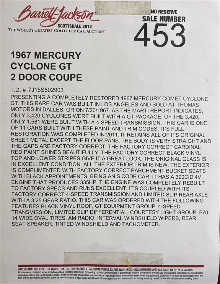 1967 Mercury Comet Cyclone GT   - Photo 59 - Bismarck, ND 58503