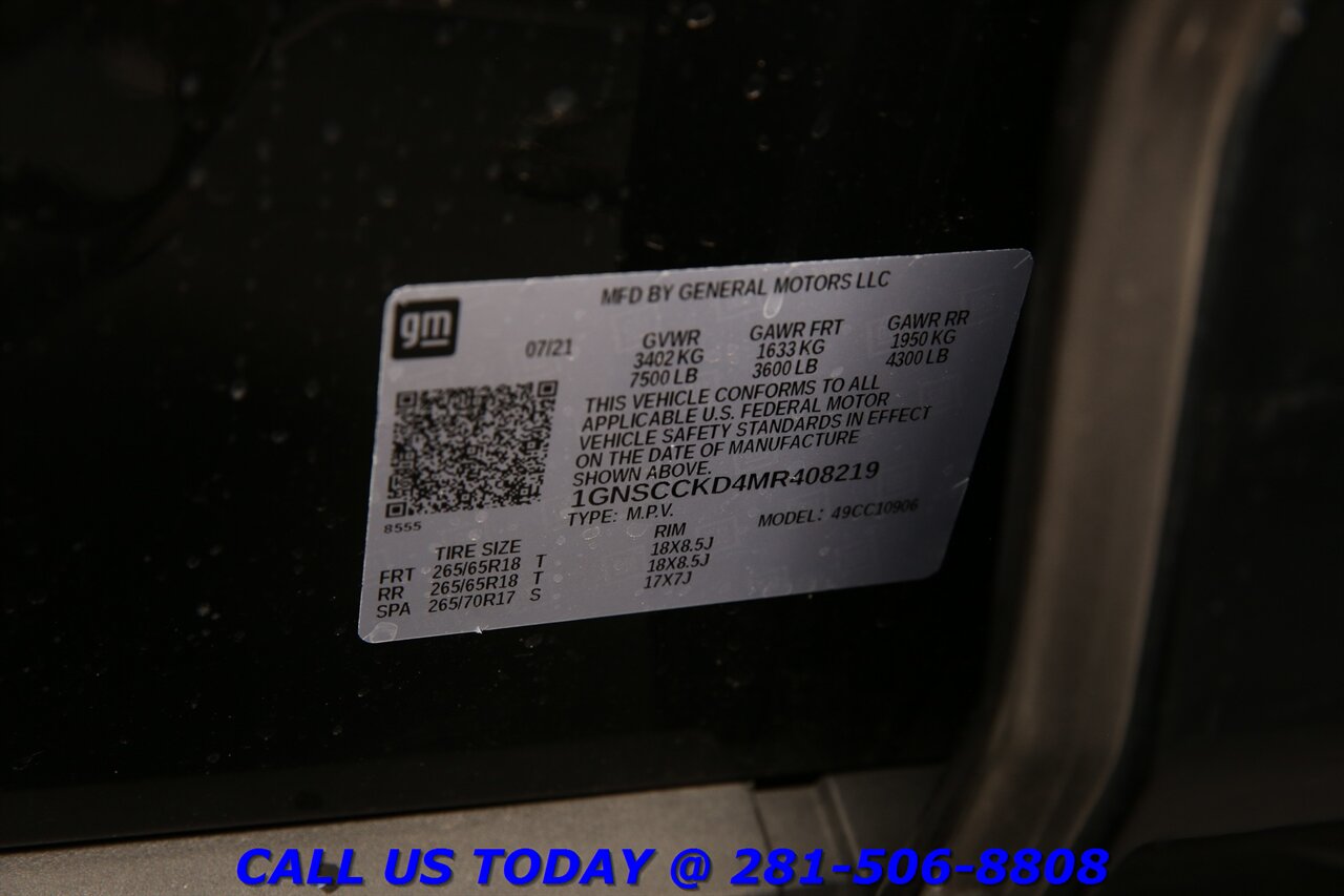 2021 Chevrolet Suburban 2021 LT 7PASS CAPTAINS NAV CARPLAY DVD ADAPTCRUISE - Photo 32 - Houston, TX 77031