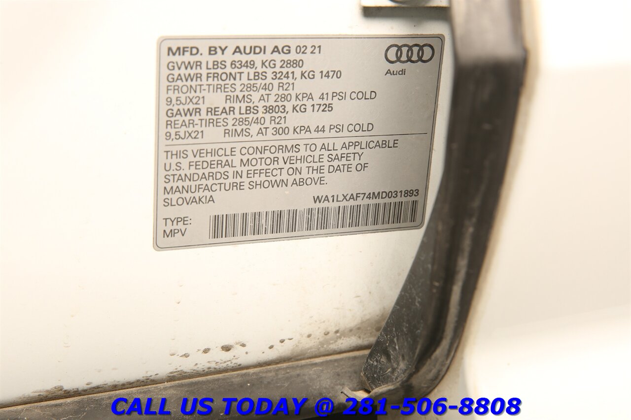 2021 Audi Q7 Quattro Premium Plus55 V6 AWD NAV PANO 3ROW 7PASS - Photo 29 - Houston, TX 77031