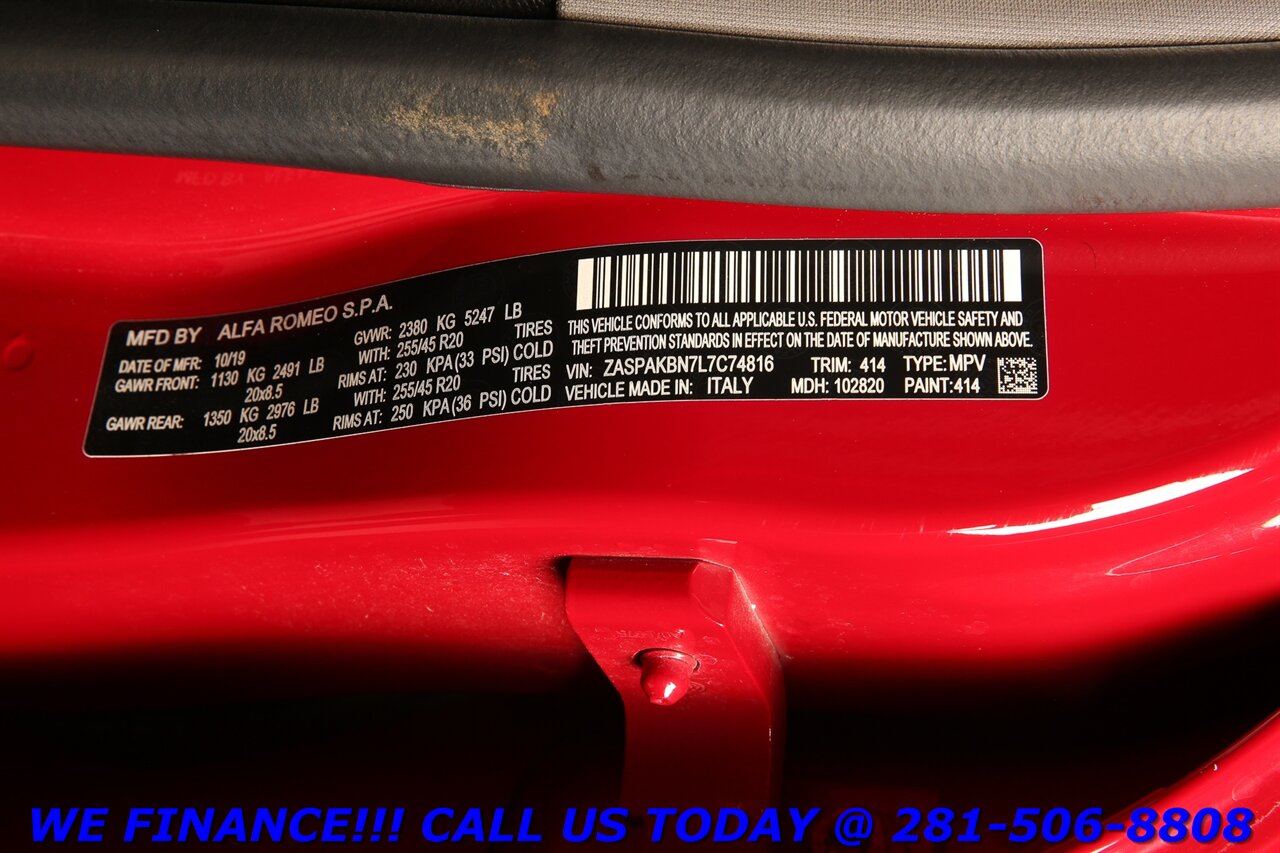 2020 Alfa Romeo Stelvio 2020 Ti AWD NAV NERO EDIZIONE PANO CAM 43K MLS   - Photo 29 - Houston, TX 77031