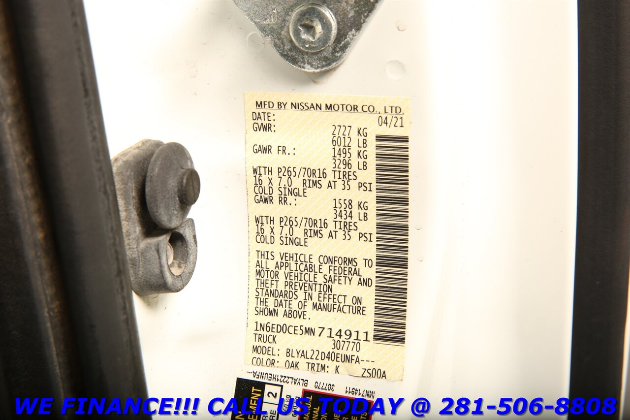 2021 Nissan Frontier 2021 SV EXT CAB HEATSEAT CAMERA KEYLESS 33K MLS   - Photo 27 - Houston, TX 77031