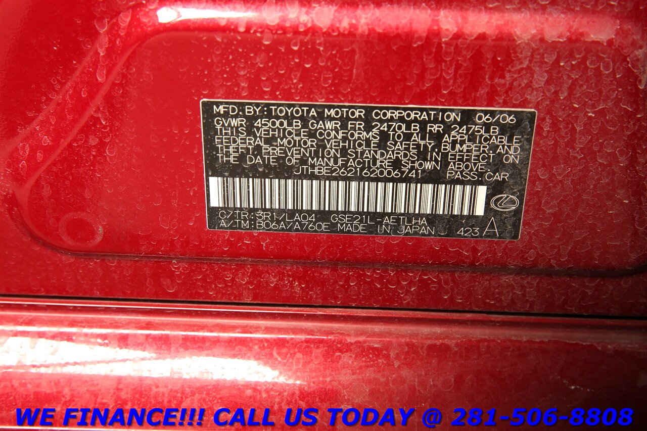 2006 Lexus IS 2006 IS 350 NAV SUN HEAT/COOL SEAT M. LEV CAMERA   - Photo 27 - Houston, TX 77031