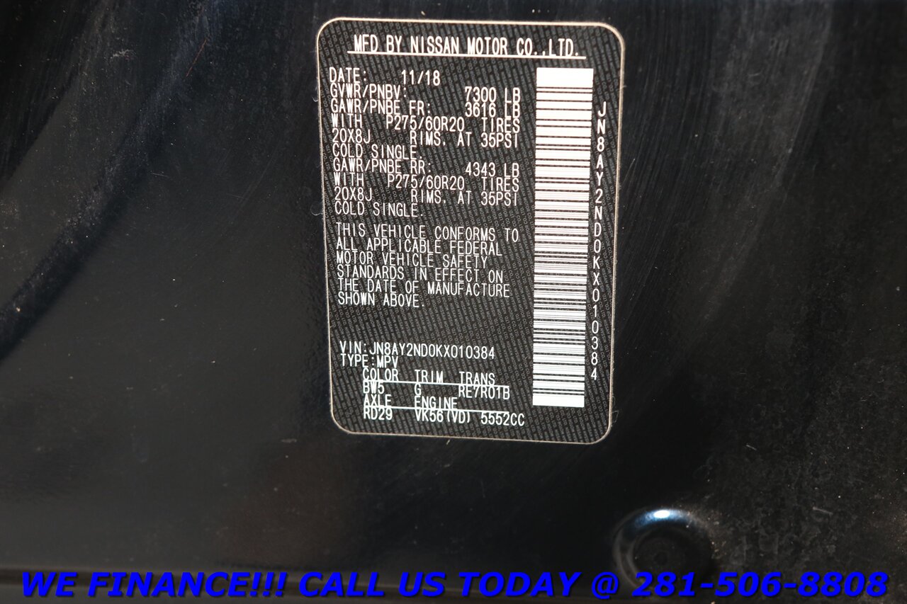 2019 Nissan Armada 2019 SL NAV SUN INTEL CRUISE BLIND 8PASS CAMERA - Photo 29 - Houston, TX 77031