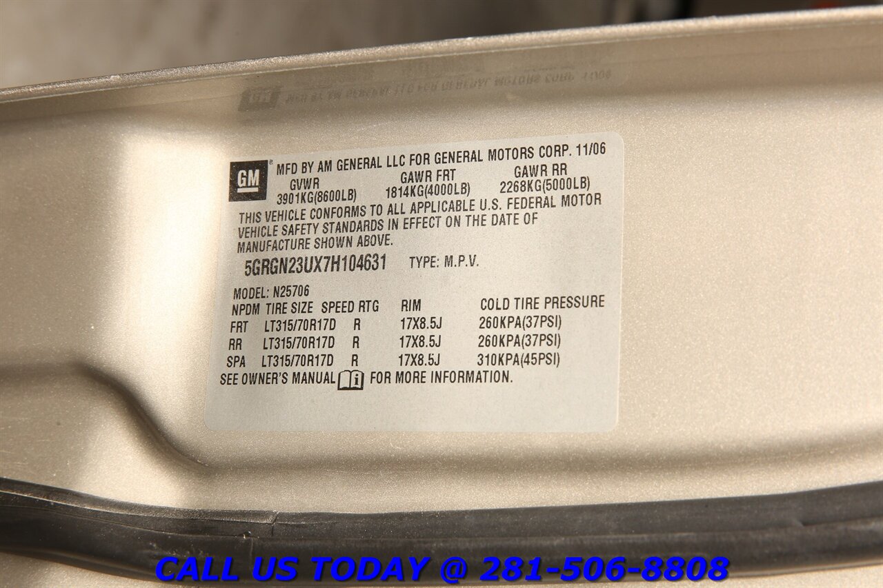 2007 Hummer H2 2007 LUXURY 4x4 BOSE CARPLAY SUN HEATSEAT 3ROW CAM - Photo 31 - Houston, TX 77031