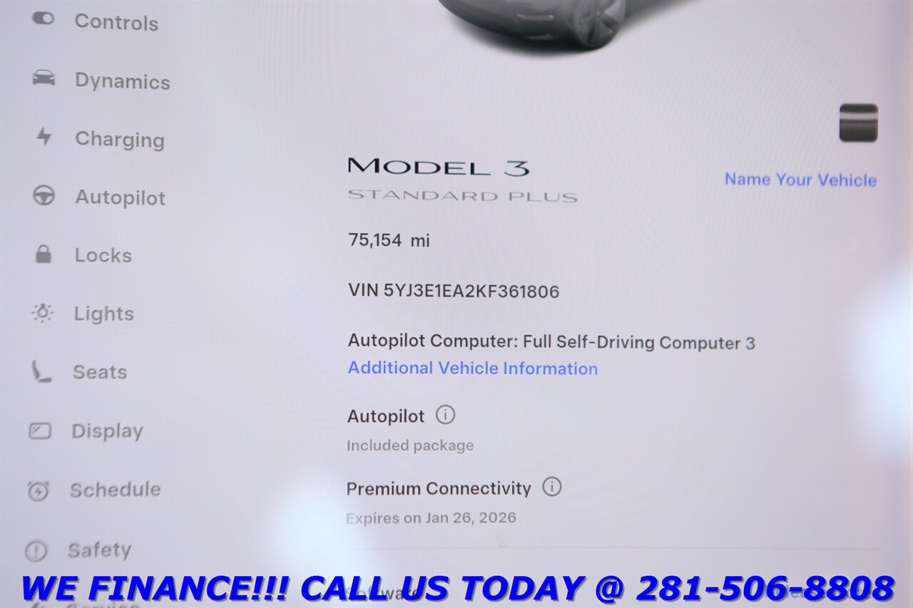 2019 Tesla Model 3 2019 FSD3 AUTOPILOT NAV PANO HEATSEAT   - Photo 16 - Houston, TX 77031