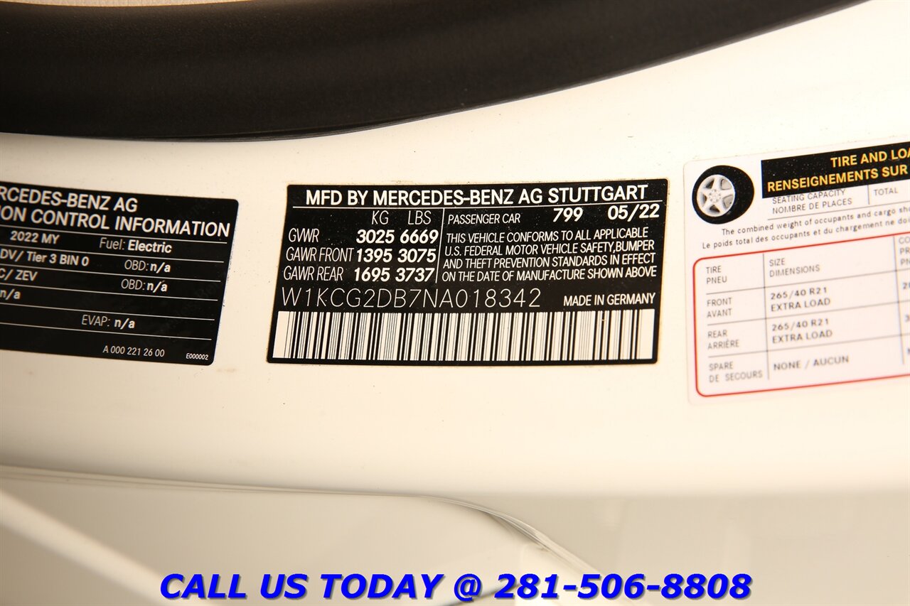 2022 Mercedes-Benz EQS 450+ 2022 EQS 450+ DIAMOND WHITE NAV PANO ADAPTCRUISE - Photo 31 - Houston, TX 77031