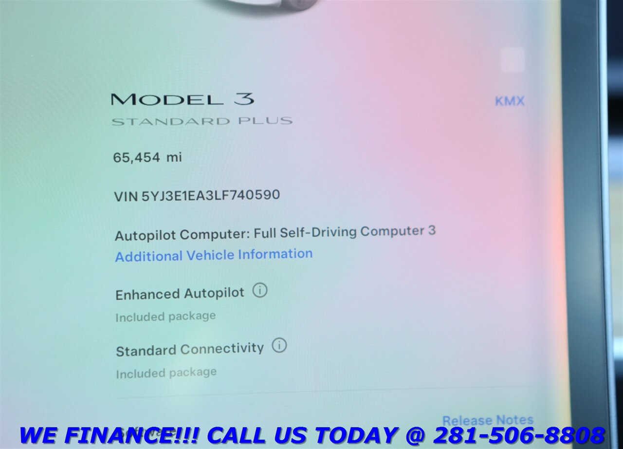 2020 Tesla Model 3 2020 FSD3 ENHANCED AUTOPILOT PANO HEATSEAT 65K MLS   - Photo 16 - Houston, TX 77031