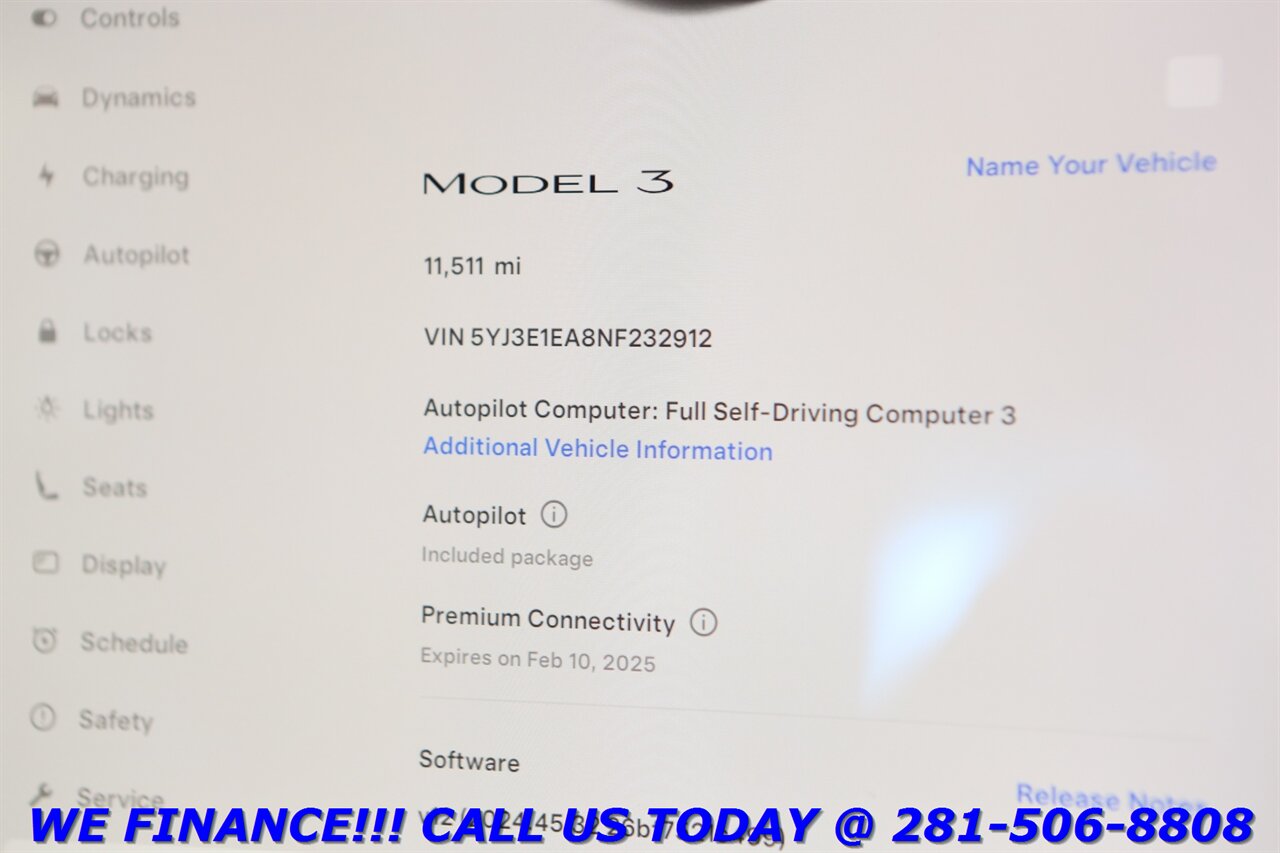 2022 Tesla Model 3 2022 FSD3 AUTOPILOT NAV PANOROOF CAMERA 11K MILES   - Photo 16 - Houston, TX 77031