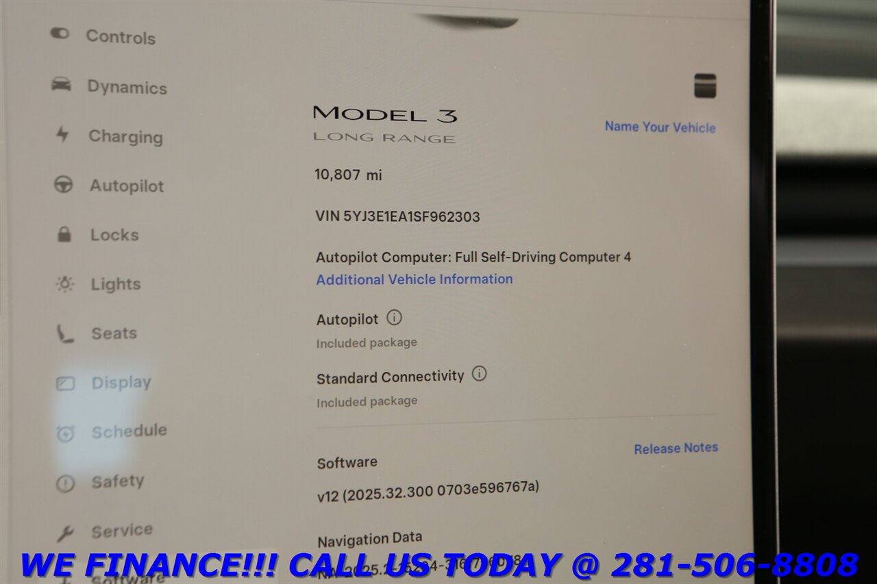 2025 Tesla Model 3 2025 Long Range FSD4 AUTOPILOT PANO CAM 10K MILES - Photo 14 - Houston, TX 77031